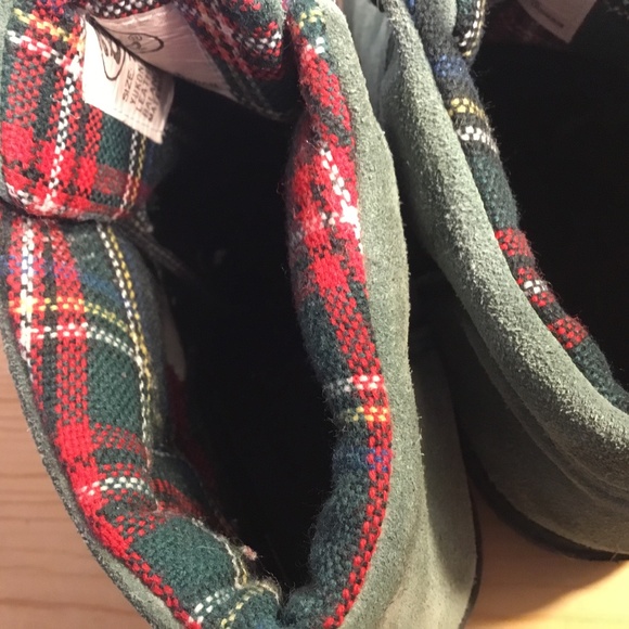 Vintage Bass Boots Women's 7.5 M Ankle Booties Green Suede Almond Toe Lace Up - Picture 4 of 9